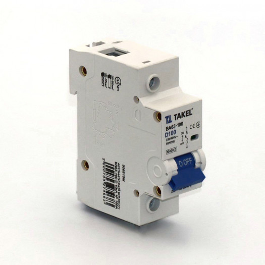 Автоматичний вимикач ВА63-100-D 10кА 1Р 100А TAKEL 000171894