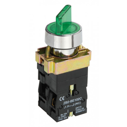 Перемикач LAY5-BK2365 2 положення зелений IEK 000032235