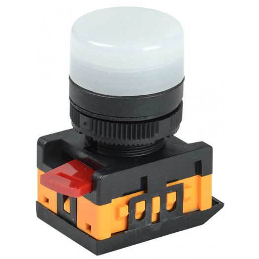 Лампа AL-22TE сигнальна d22мм біла неон/240В циліндр IEK 000032159