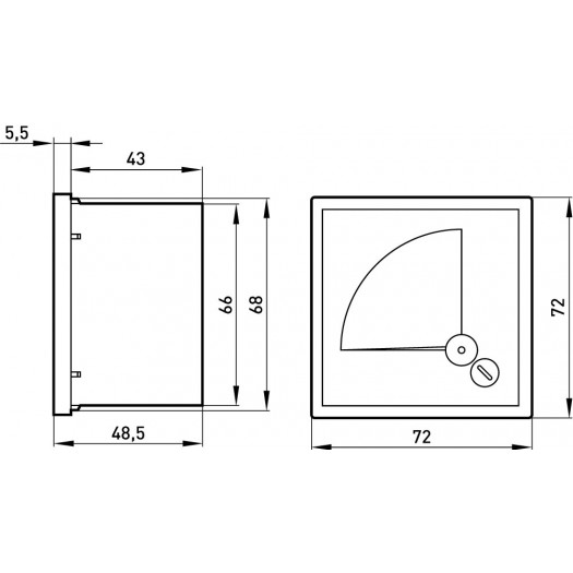 Купити Амперметр щитовий e.meter72.a.body АС X/5A трансформаторне вмикання 72х72мм 295,70 грн