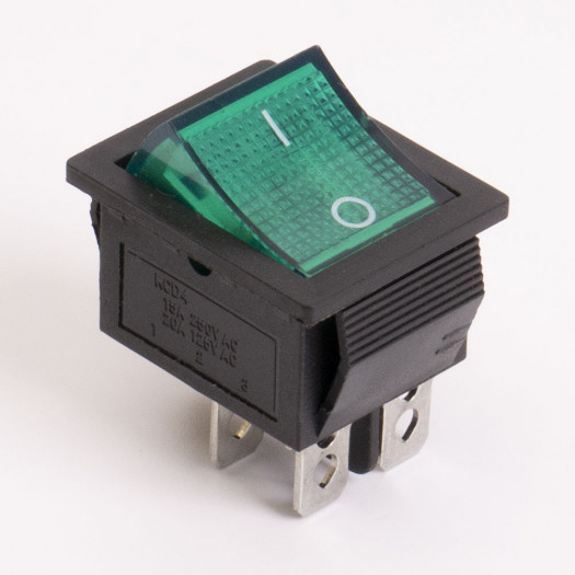 Перемикач клавішний КП-2и 220В, зелений 000096261