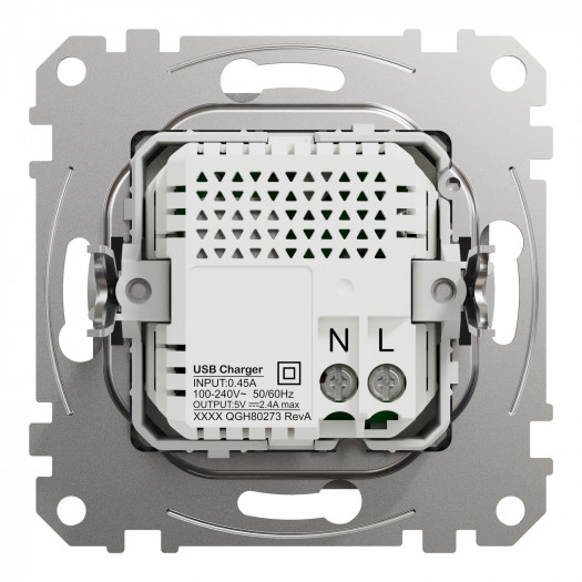 Купити Розетка USB ип A+C 2,4 A, алюміній Sedna Design 2 828,70 грн