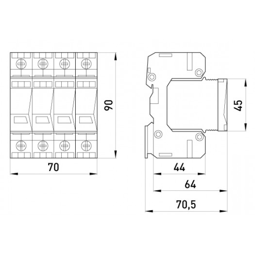 Купити ПЗІП  e.POII.4 клас II+III, 4 полюси 3 249,00 грн