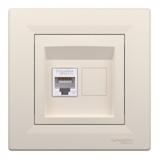 Купити Розетка комп'ютерна RJ45 кат.6е UTP, крем, Asfora 470,70 грн