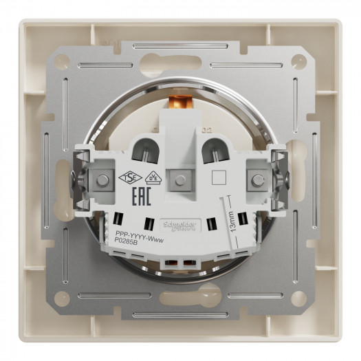 Купити Розетка з заземлюючим контактом, крем, Asfora 167,90 грн