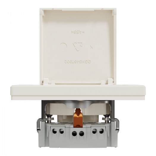 Купити Розетка з кришкою з заземлюючим контактом, крем, Asfora 205,30 грн