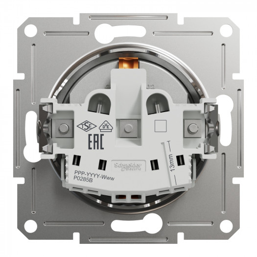 Купити Розетка з заземлюючим контактом, алюміній, Asfora 179,10 грн