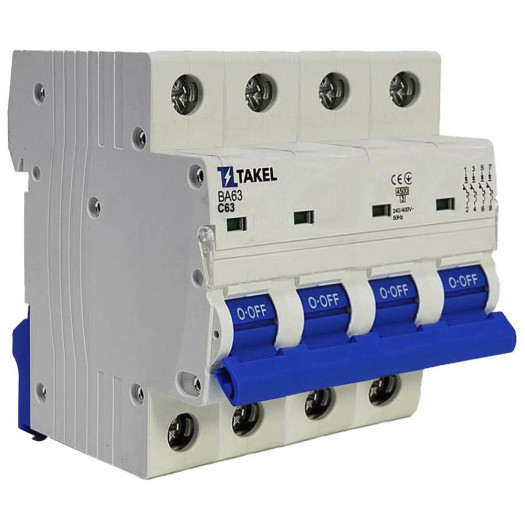 Автоматичний вимикач ВА63-C-4Р-63А, TAKEL 000158255