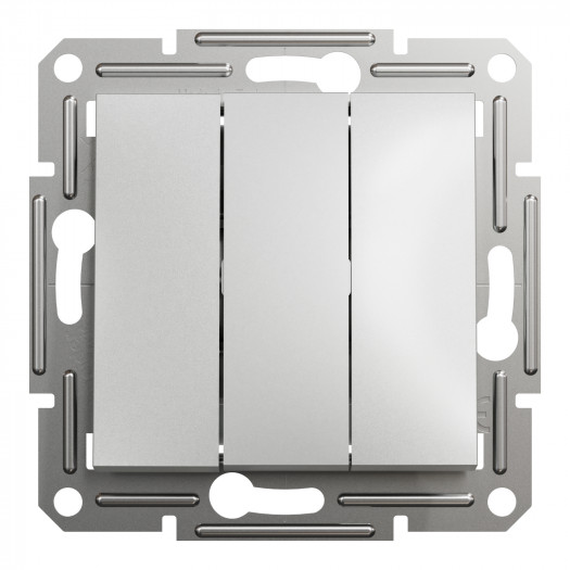 Купить Выключатель 3-клавишный 10A, алюминий, Asfora 243,40 грн