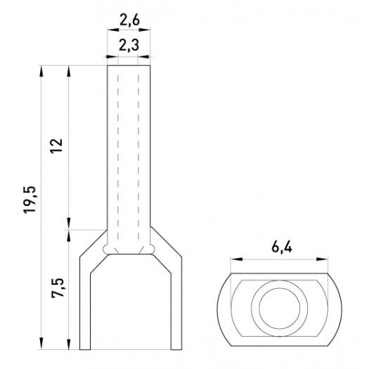 Купити Ізольований наконечник e.terminal.stand.te.2.1.5.black (TE1512 black) 2x1,5 кв.мм, чорний 79,30 грн
