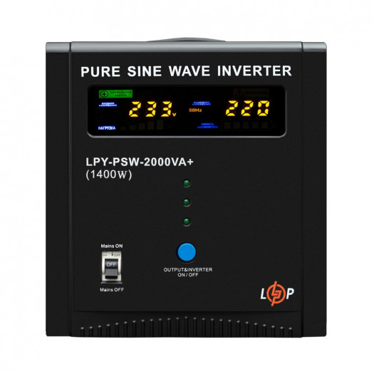 ИБП LogicPower LPY-PSW-2000VA+ (1400Вт) 10A/20A с правильной синусоидой 24V 000173151