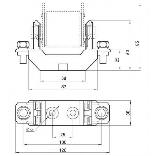 Купити Тримач запобіжника плавкого e.fuse.NT00.h, габарит 00, 160А 117,60 грн