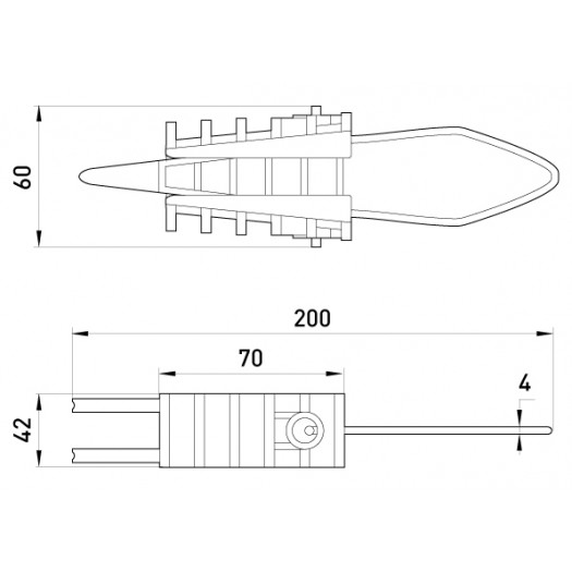 Купити Анкерний ізольований затискач e.i.clamp.pro.la.1.s4, з жорсткою скобою 81,40 грн