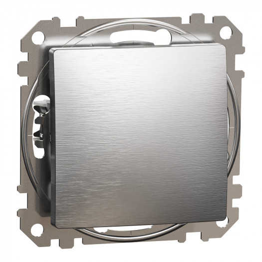 Вимикач кнопковий 1-клавішний 10 А, матовий алюміній Sedna Elements 000159538 Вимикач кнопковий 1-клавішний 10 А, матовий алюміній Sedna Elements 000159538