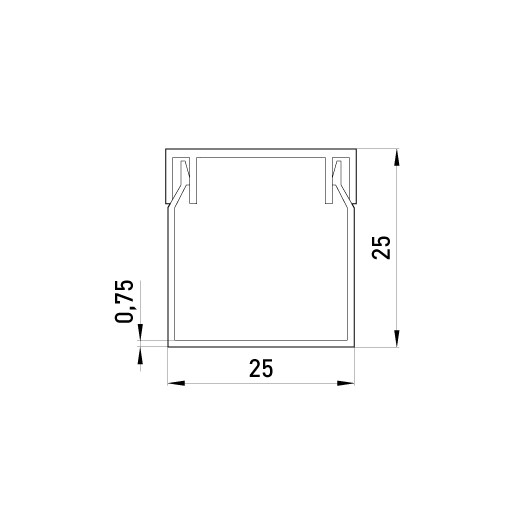 Купити Короб пластиковий e.trunking.stand.25.25, 25х25мм, 2м 15,40 грн