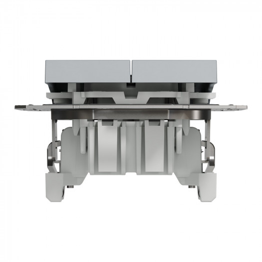 Купити Вимикач 2-клавішний, самозажимний контакт, сталь, Asfora 232,80 грн