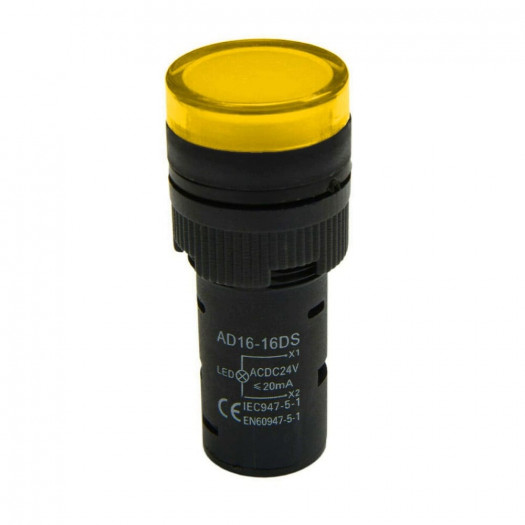 Світлодіодний індикатор AD16-16DS 220v АC/DC, жовтий 000126852