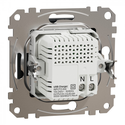 Купити Розетка USB тип A+C 2,4 A, чорна Sedna Design 2 828,70 грн