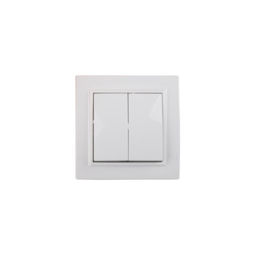 Вимикач подвійний Enzo (білий) М00004676