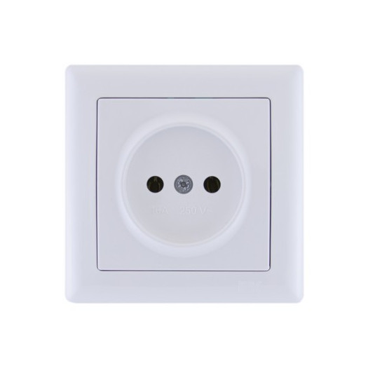 РС01-02-0-ББ Розетка без з/к та з/ш серія BOLERO (білий) IEK 000031515