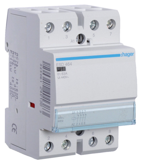 Контактор Hager 63A, 4НЗ, 24В, 3м (Арт. ESD464) 000024518