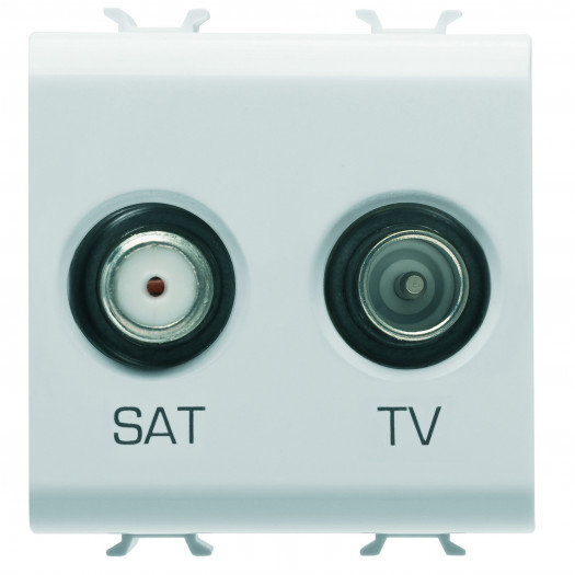 Розетка TV+SAT Chorusmart 2M глянцевая белая GEWISS 000169814 Розетка TV+SAT Chorusmart 2M глянцевая белая GEWISS 000169814