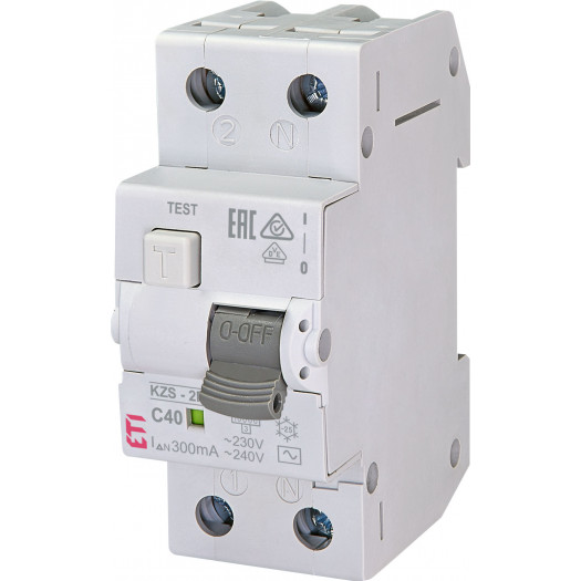 Диф. автоматичний вимикач KZS-2M C 40/0,3 тип AC (10kA) 000051531 Диф. автоматичний вимикач KZS-2M C 40/0,3 тип AC (10kA) 000051531