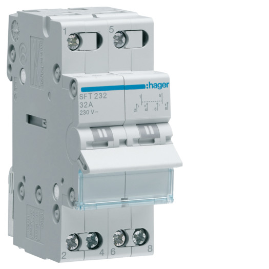 Перемикач I-0-II з загальним виходом зверху, 2-пол., 32А/230В 000024783