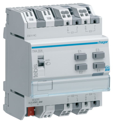 Бинарный вход KNX 4-канальный 230В (Арт. TXA304) 000027786