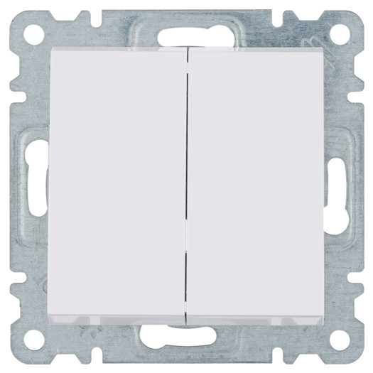 Вимикач 2-клавішний Lumina, білий, 10АХ/230В М00000283