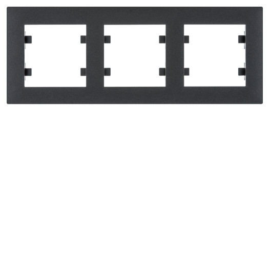 Рамка 3X горизонтальна, Lumina-Intens, чорна 000052749