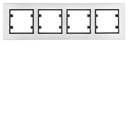 Рамка 4Х горизонтальна, Lumina-Passion, срібний алюміній 000052820